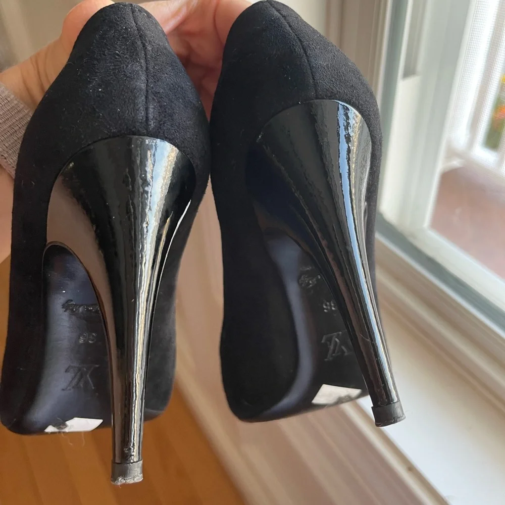 Louis Vuitton Black Suede High Heels - Stephen Sprouse Roses - EU 36 - Picture 11 of 15